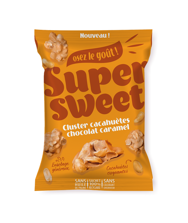 Cluster Cacahuetes Choco Caramel Super Family - Clusters chocolat caramel cacahuetes 100g