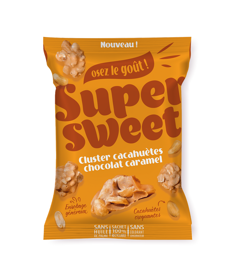 Cluster Cacahuetes Choco Caramel Super Family - Clusters chocolat caramel cacahuetes 100g