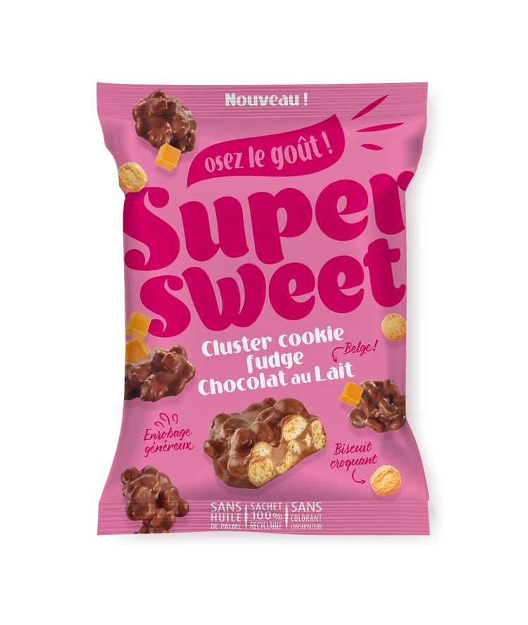 Cluster Cookie Fudge Super Family - Clusters chocolat au lait et cookie 100g