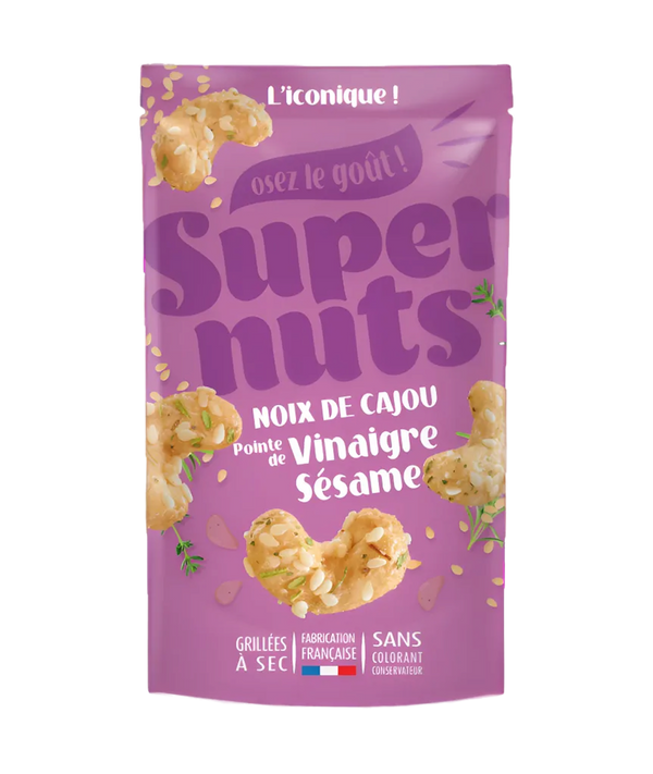 Noix de Cajou Vinaigre Sesame Super Family - Cajou acidulees au sesame 100g