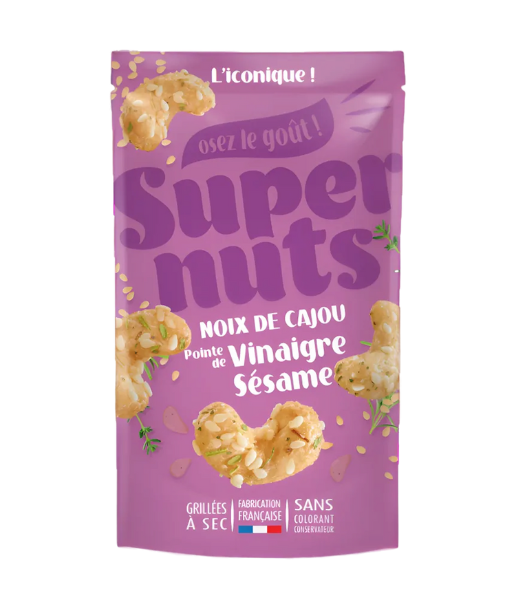 Noix de Cajou Vinaigre Sesame Super Family - Cajou acidulees au sesame 100g