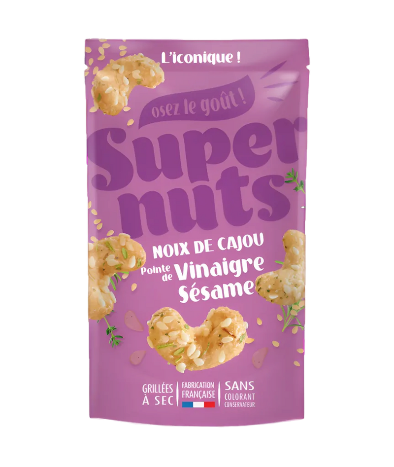 Noix de Cajou Vinaigre Sesame Super Family - Cajou acidulees au sesame 100g