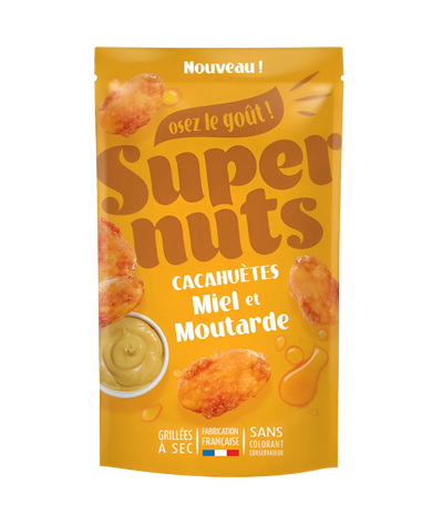 Noix de Cajou Miel Moutarde Super Family - Cajou sucrees-salees miel moutarde 100g