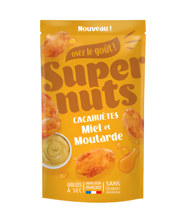 Noix de Cajou Miel Moutarde Super Family - Cajou sucrees-salees miel moutarde 100g