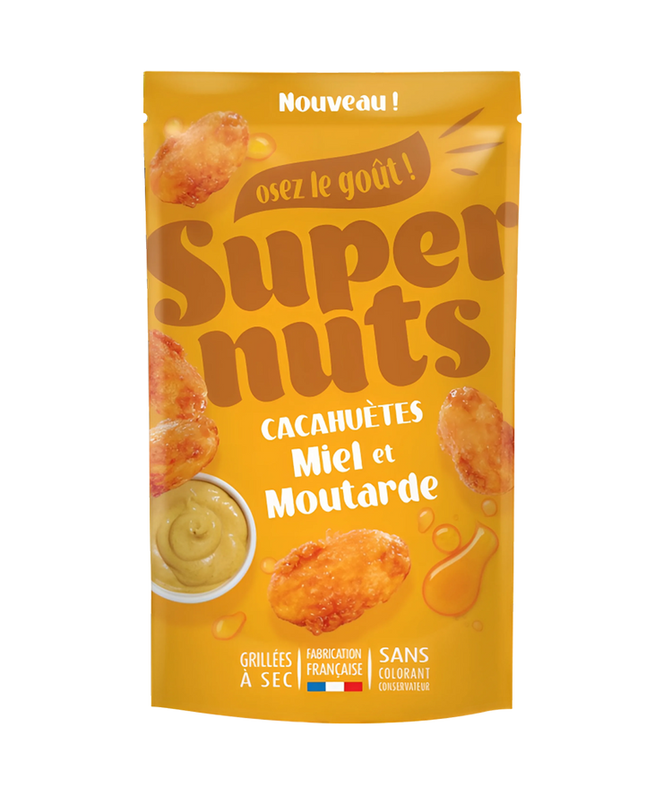 Noix de Cajou Miel Moutarde Super Family - Cajou sucrees-salees miel moutarde 100g