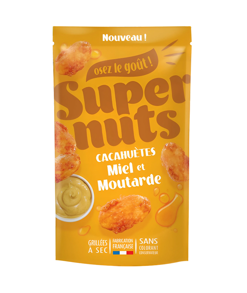 Noix de Cajou Miel Moutarde Super Family - Cajou sucrees-salees miel moutarde 100g