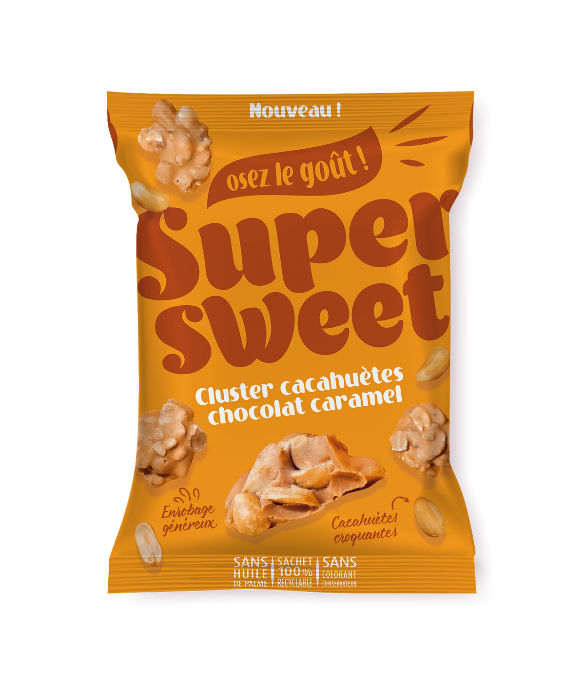 Cluster Cacahuetes Choco Caramel Super Family - Clusters chocolat caramel cacahuetes 100g
